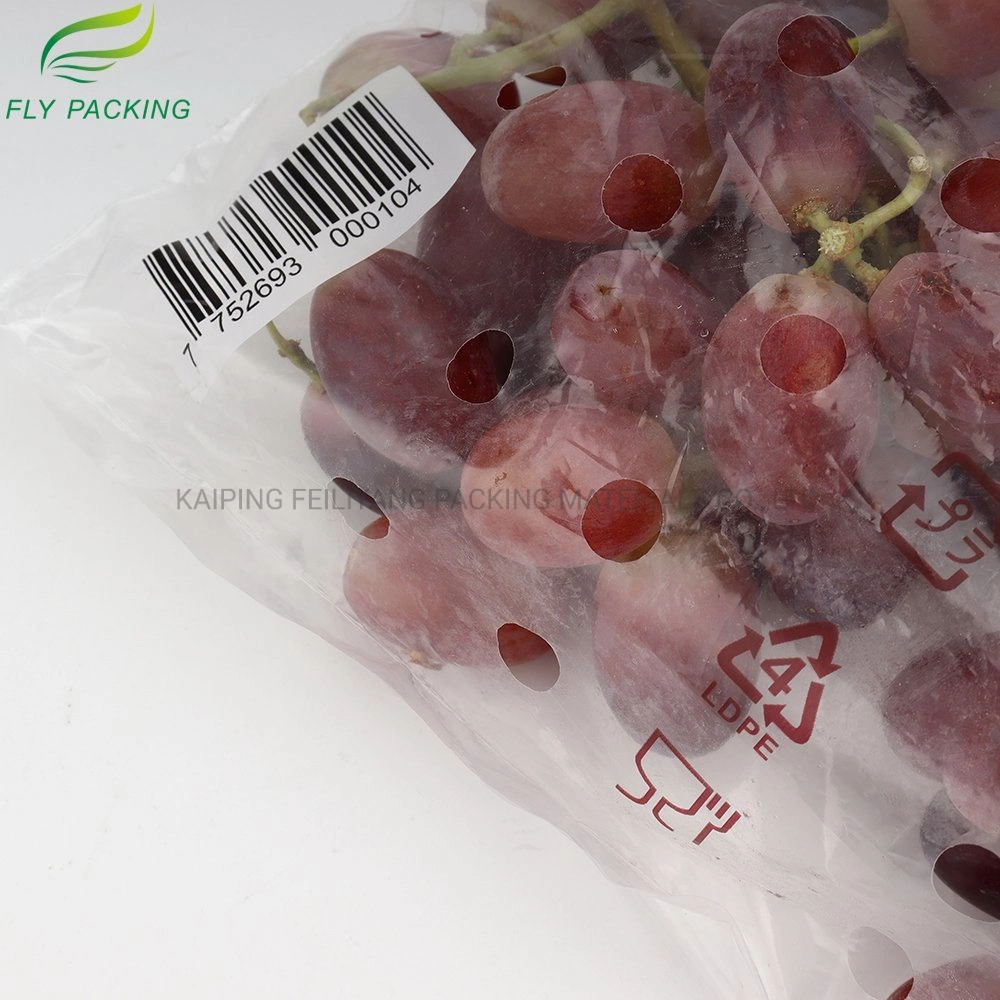 Preço por grosso de fábrica Eco-Friendly nos materiais de embalagem de alimentos frutas de plástico de embalagem de sacos de uvas terra vermelha