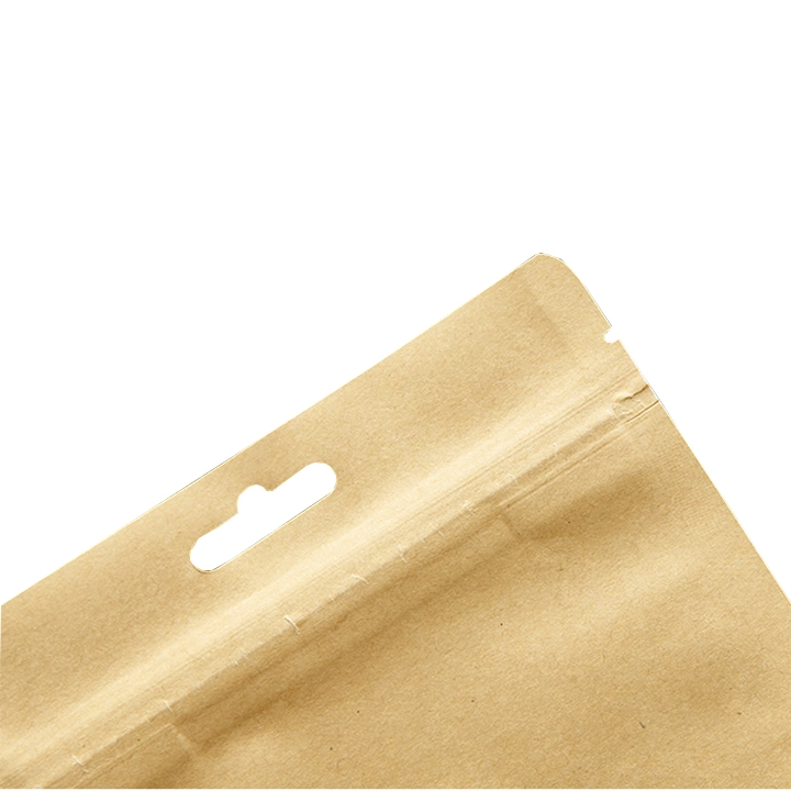 Custom White Kraft Paper Stand up Compostable Bag for Coffee Tea Milk Powder and Other Snack Food Ziplock Waterproof