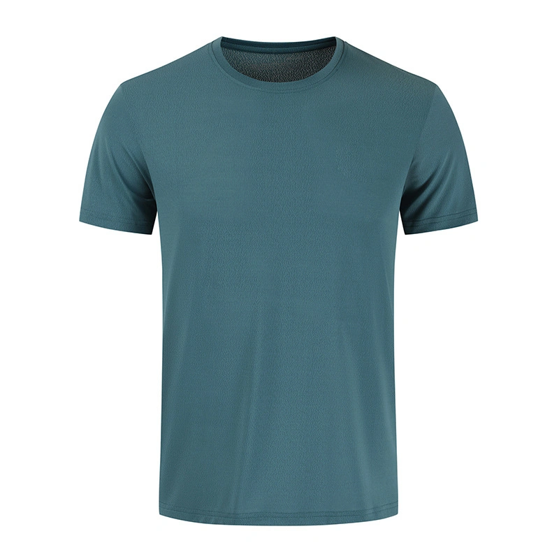 Men Loose Round Neck T-Shirt Outdoor Fitness Short-Sleeved Breathable Polo Shirt