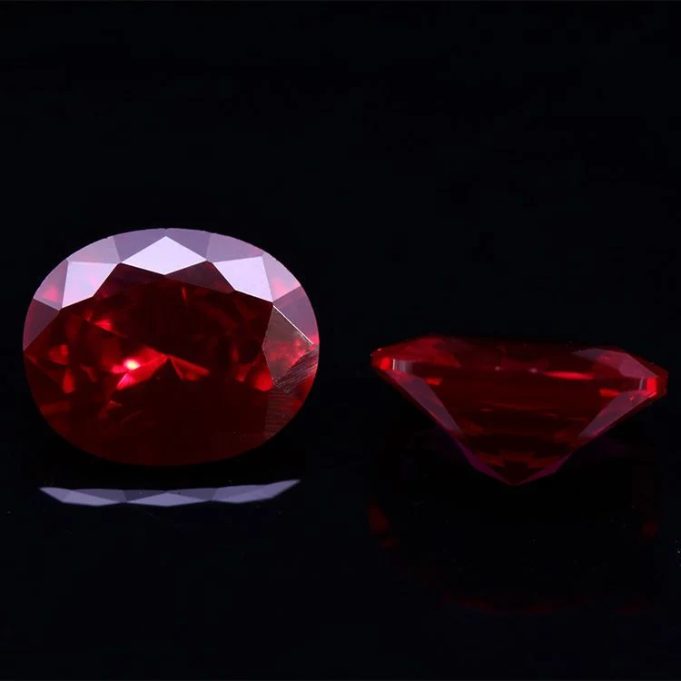 Synthetic Ruby 5# Oval Shape Gemstone for Jewelry Setting