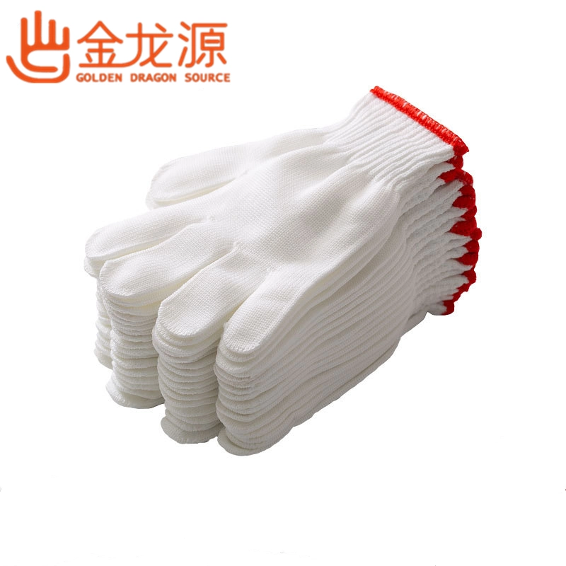 Algodón Blanco 10g Non-Slip punto grueso resistente al desgaste Protección de la pantalla de lámpara Guantes para el trabajo