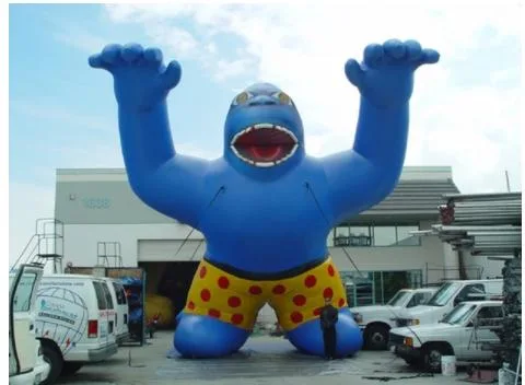 2023 New Giant Inflatable Blue Gorilla with Shorts for Car Dealerships