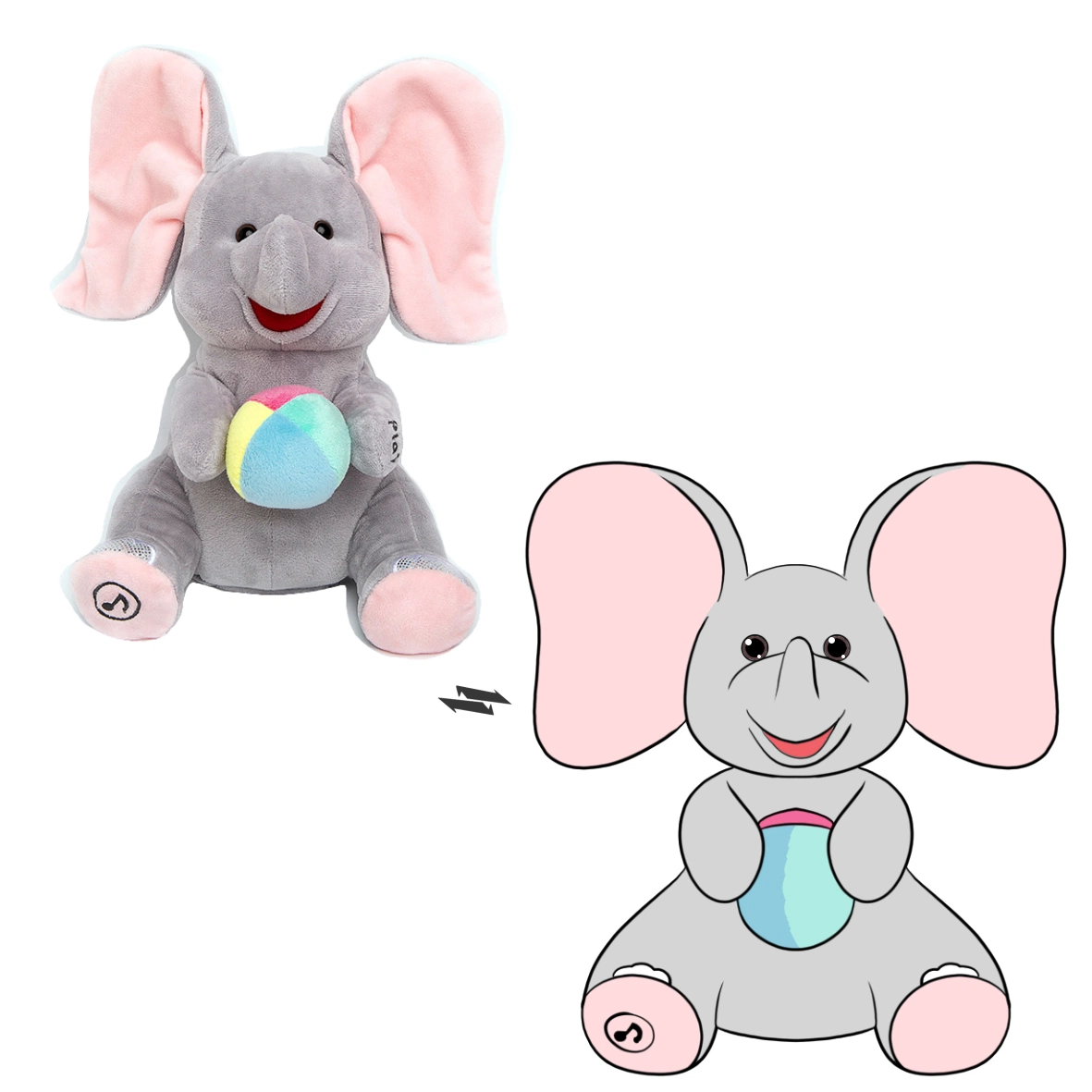 Nuevo estilo personalizado de alta calidad de los animales de peluche Peluche de elefante de regalo para niños