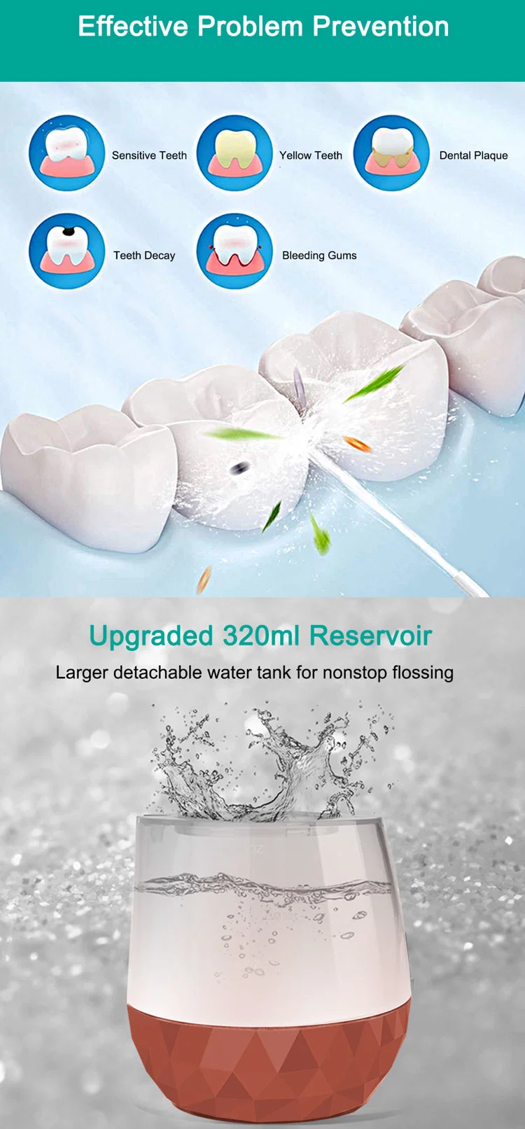 My-M188 Dental Supplies Massage Gum Deep Cleaning Water Flosser Oral Irrigator Portable