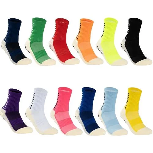 Fashion Wholesale Custom Loose Comfortable Fitness Professional Sport Unisex Men Women Football Non-Slip Grip Crew Cotton Socks