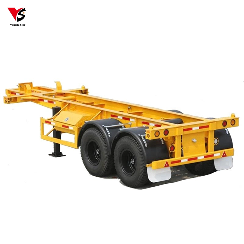 20ft 40ft Transporte de contenedores Skeleton Semi Trailer Skeleton Container Semirremolque para camiones de chasis