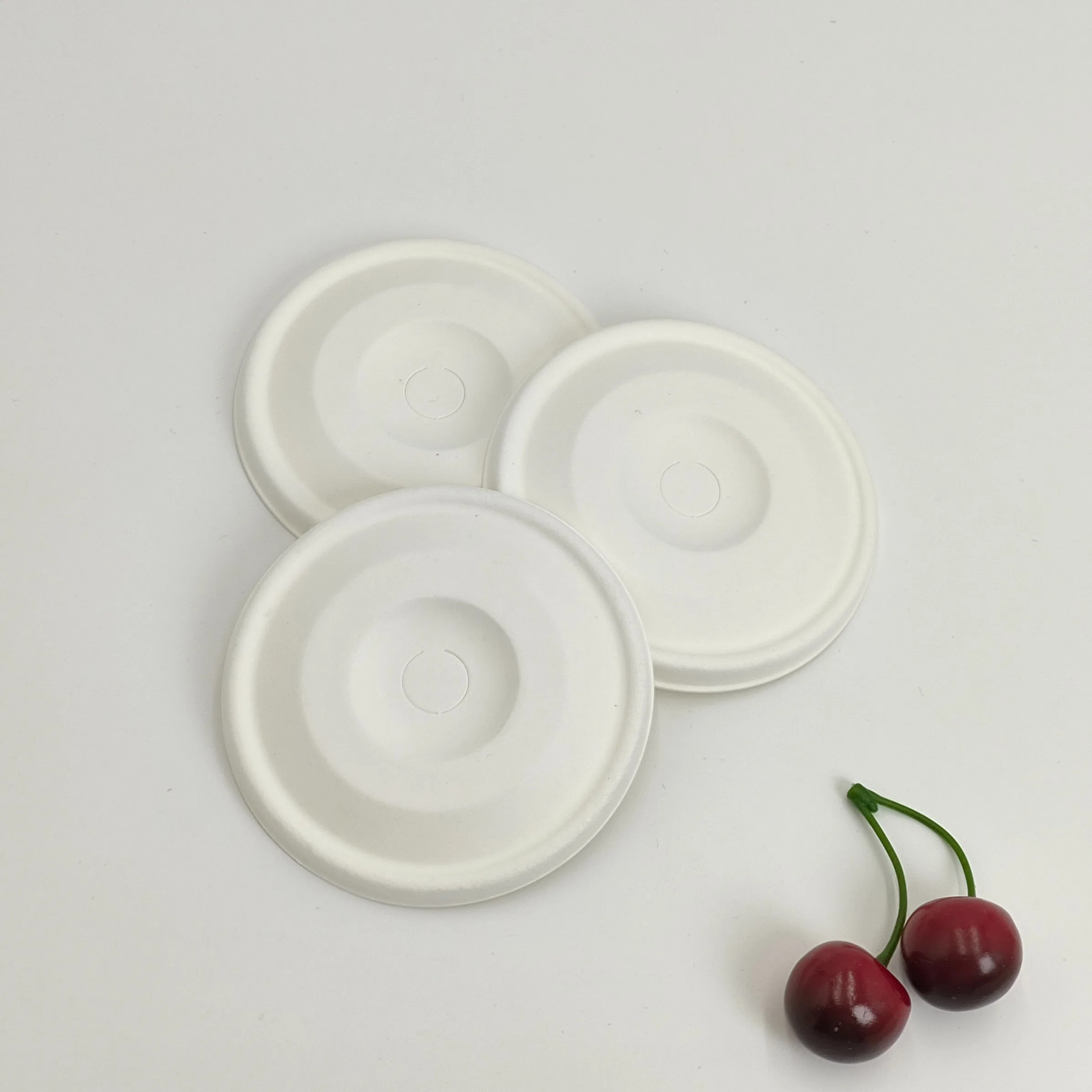 100% Biodegradable Sugarcane Pulp Bagasse Disposable Bagasse Pulp Compostable Coffee Cup Lid