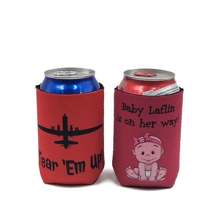 Neoprene Can Sleeves Drink Cooler Tropical Summer Cola Soda Beer Reusable Cans Covers for Weddings Birthday Beach Parties