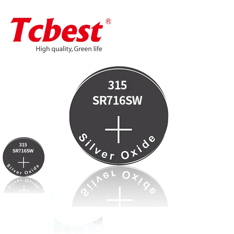 Factory Direct 1.55V Silver Oxide 315 Sr716 Zinc Air Button Cell Coin Cell Primary Battery 1.55V Battery for Hearing Aid or Watch