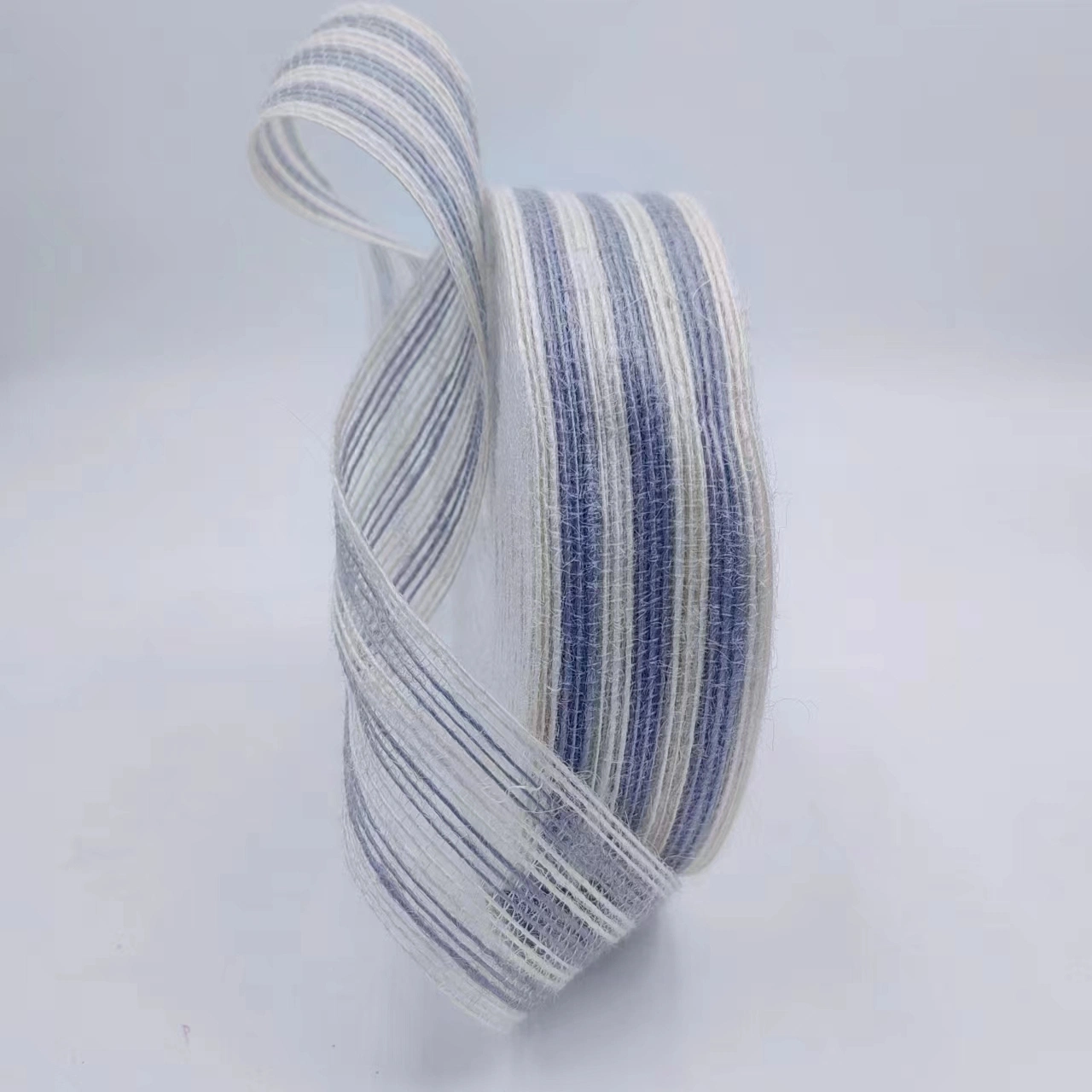 Wholesale Blue and White Striped 4cm Fish Thread Jute Webbing