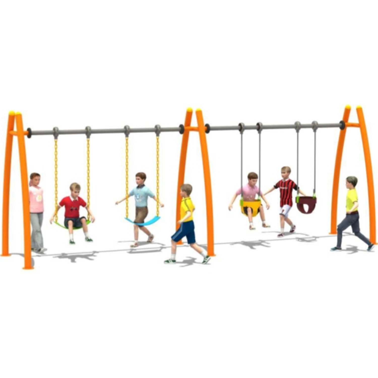 New Park Outdoor Playground Equipment Children's Bridge Swing Set