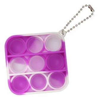 Cheap Price 58mm Silicone Color Block Splicing Relieve Pressure Pop It Key Chain