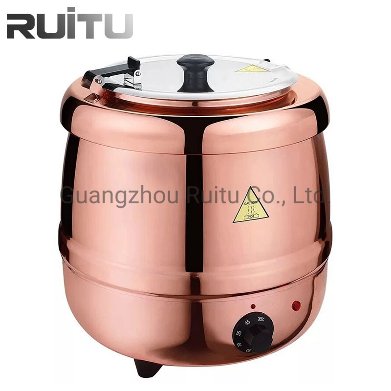 Kitchen Hot Food Container in Catering Buffet Stove with Lid Ladle Sunnex Electric Heating Hot Kettle Stainless Steel Soup Container Pot Warmer Soup Tureen