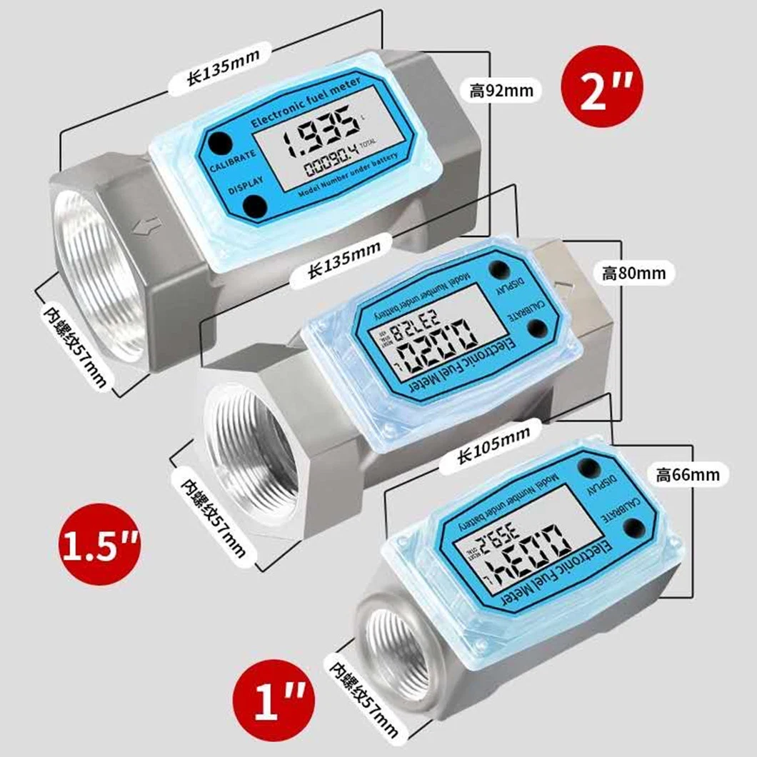 China Made Industrial Aluminum Smart Cheap 2 Inch150 Lpm Digital Water Turbine Diesel Fuel Flowmeter Flow Transmitters