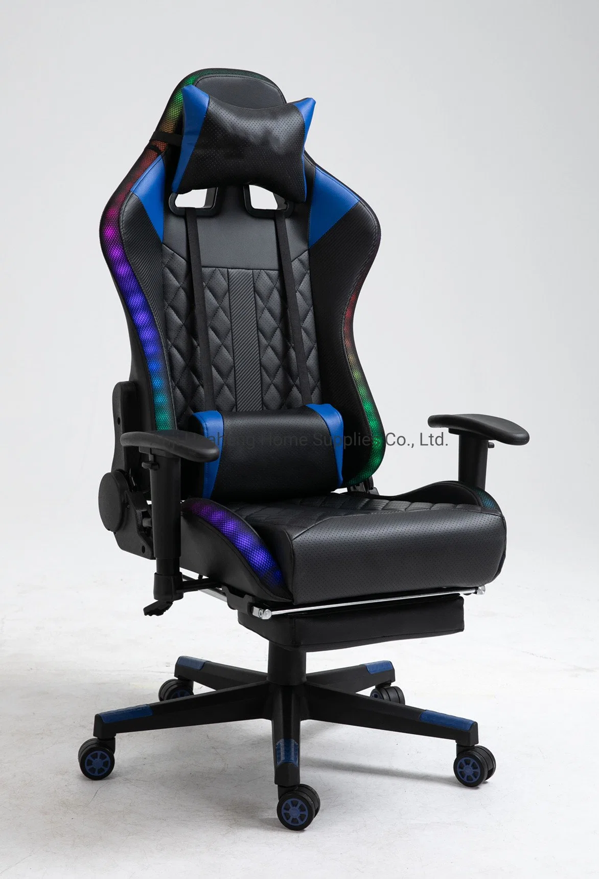 Amazon Best Seller RGB LED Ergonomic Adjustable Sillar Gamer with Footrest