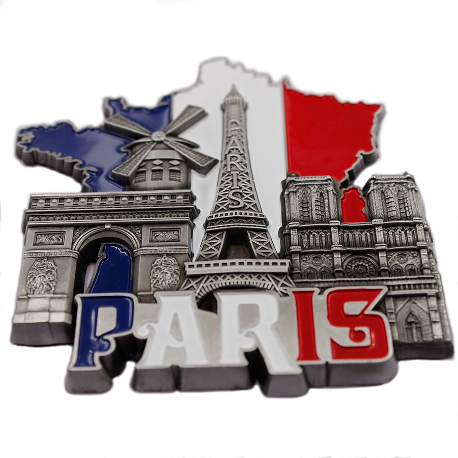 3D Engraving Paris Famous Building France Mag Metal Fridge Magnet