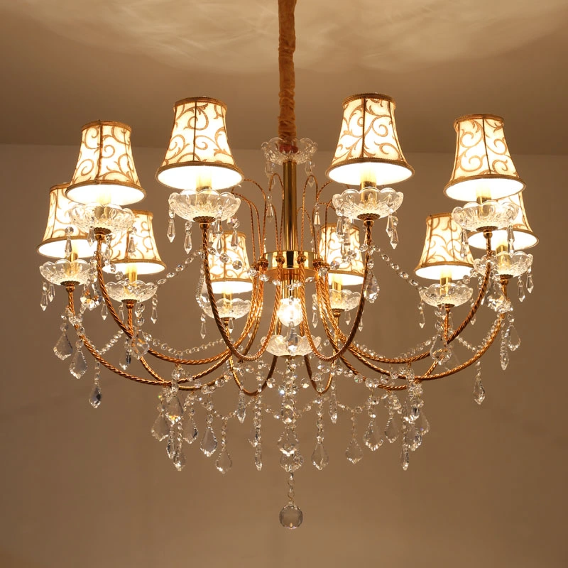 Gold Metal Pendant Lights with Crystals for Indoor Home Lighting Fixtures (WH-MI-71)
