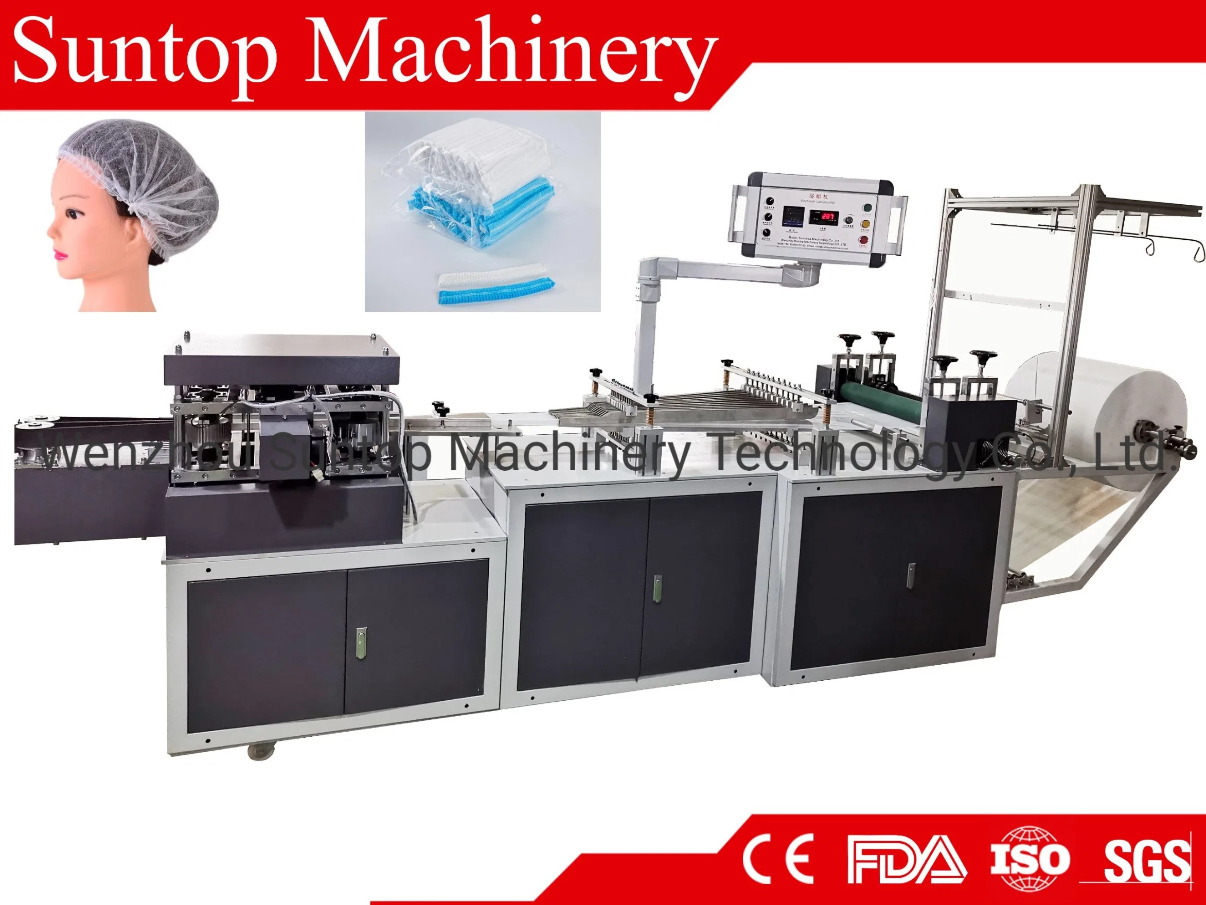 Disposable PE Non Woven Bouffant Cap Elastic Stretch Band Making Machine