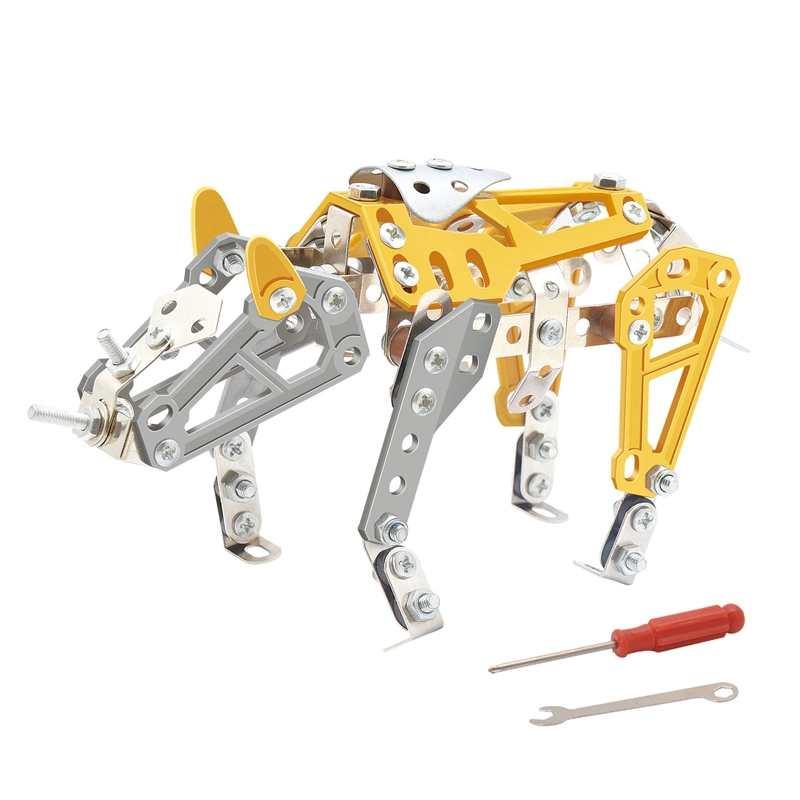 147PCS Metal Animal Assembly Toys haste Educacional parafuso que liga Rhinoceros Bloco de construção de brinquedos Metal Toy