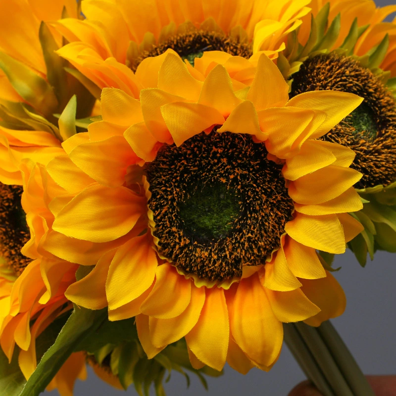 Manufacturers Wholesale/Supplier 9 Head Simulation Sunflower Wedding Wedding Flowers