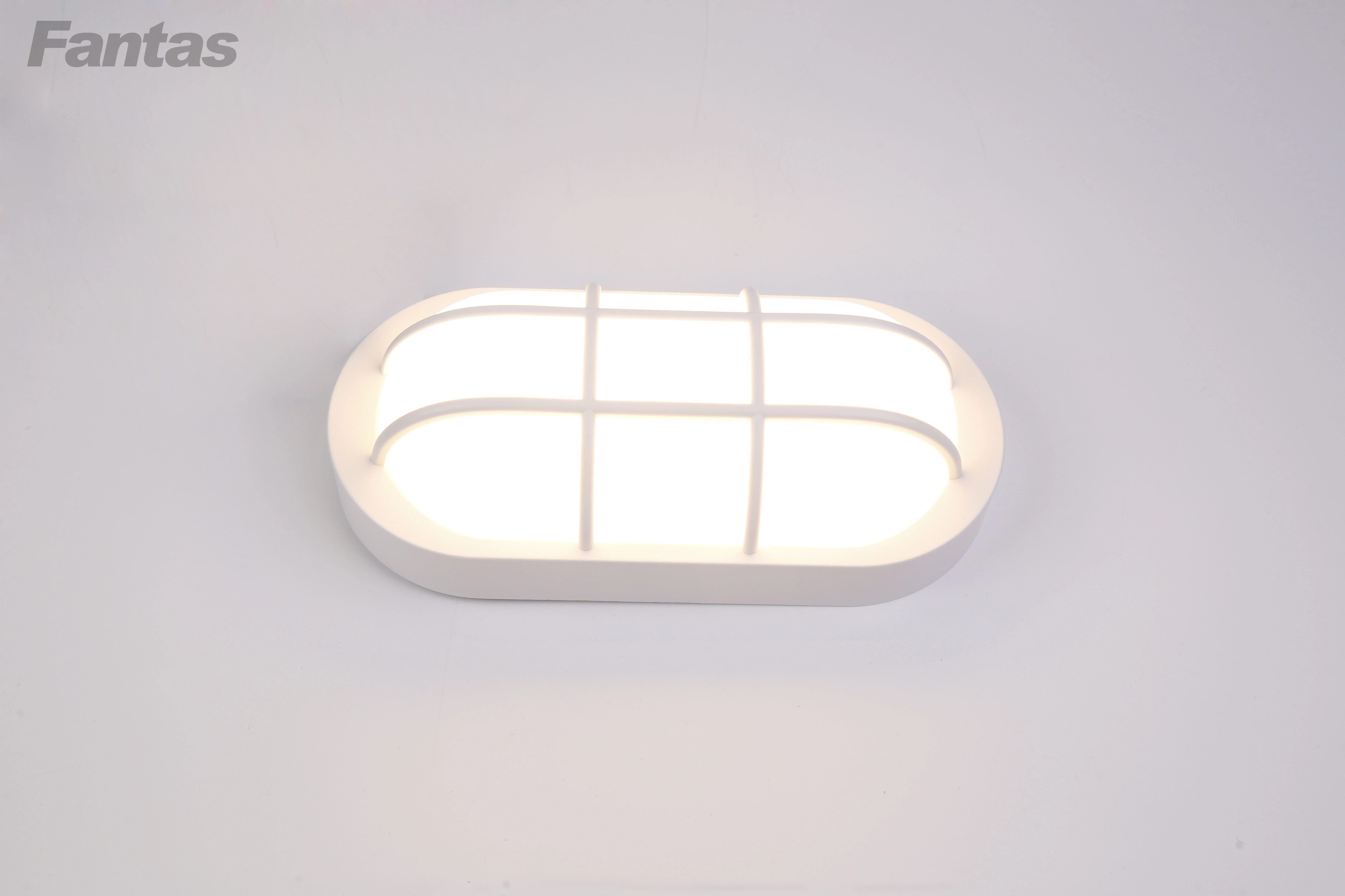 IP65 Waterproof Plastic Outdoor Wall Light Grid Lamp 10W 18W Oval Bulkhead