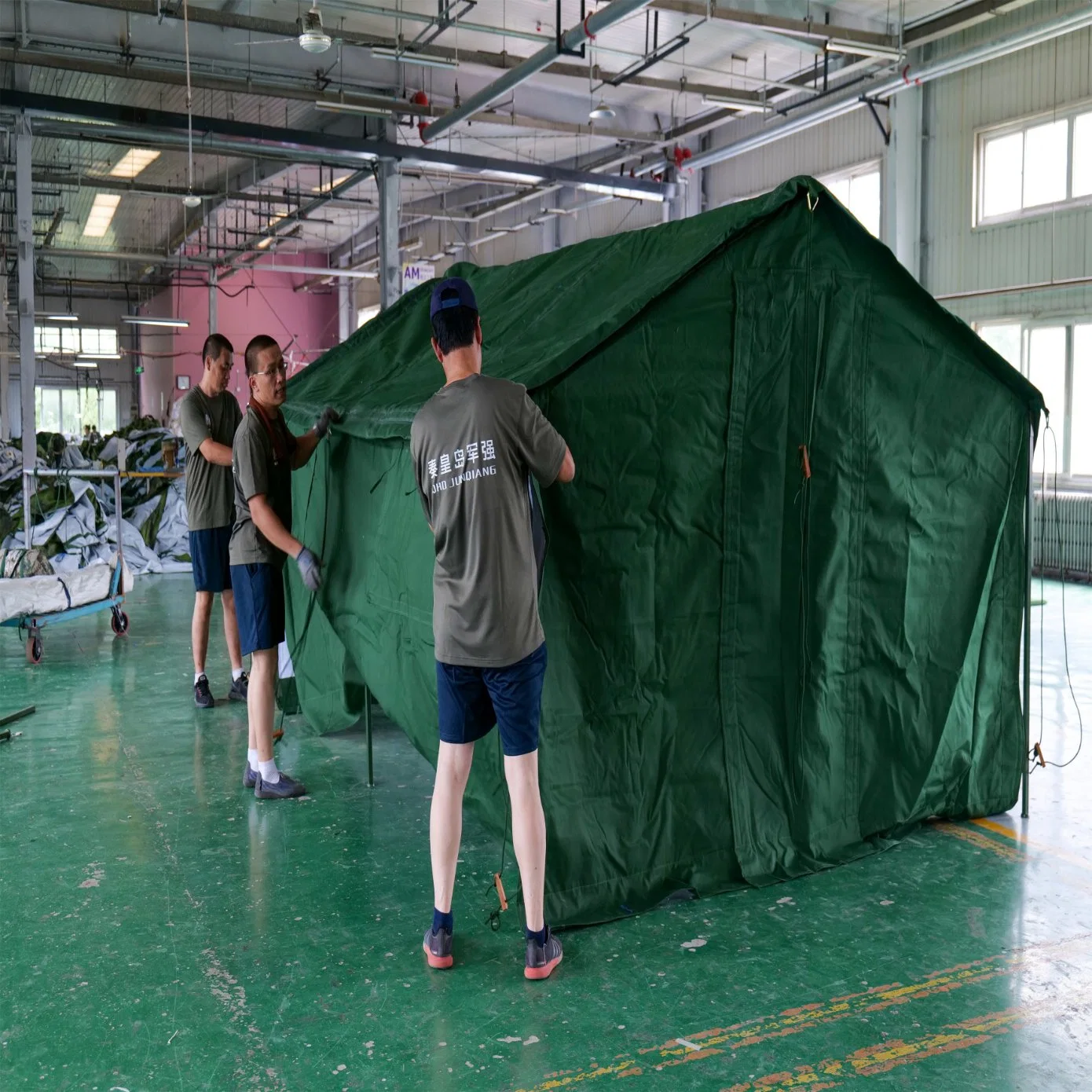 Jq Factory 98-10 Military Style Tent Refugee Tent Camouflage Relief Tent Africa Asia Europe