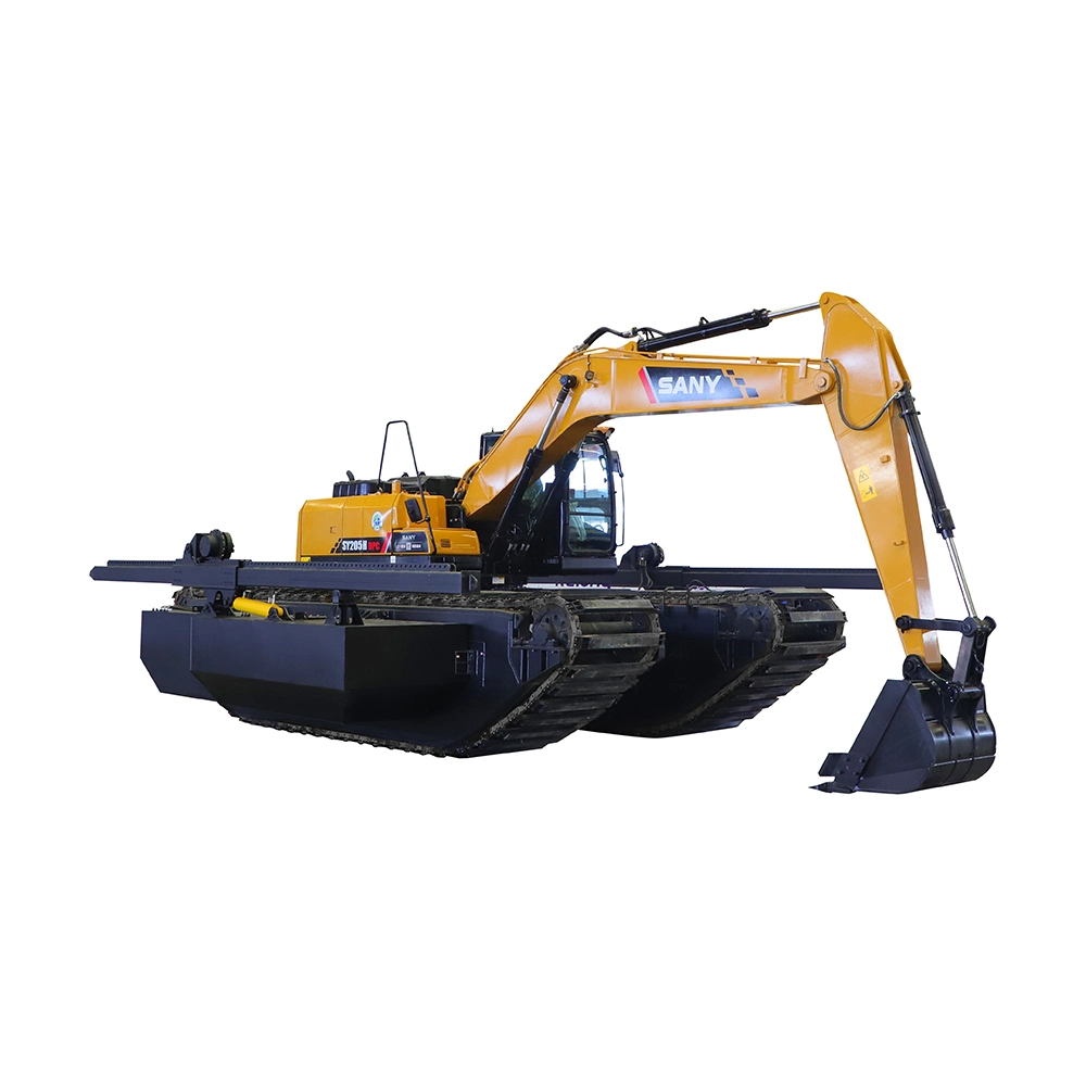 Floating Pontoon Wetland Marsh Buggy Undercarriage Pontoon Swamp Buggy Amphibious Excavator Long Reach Arm Excavator Shallow Water Excavator Amphibian Excavator