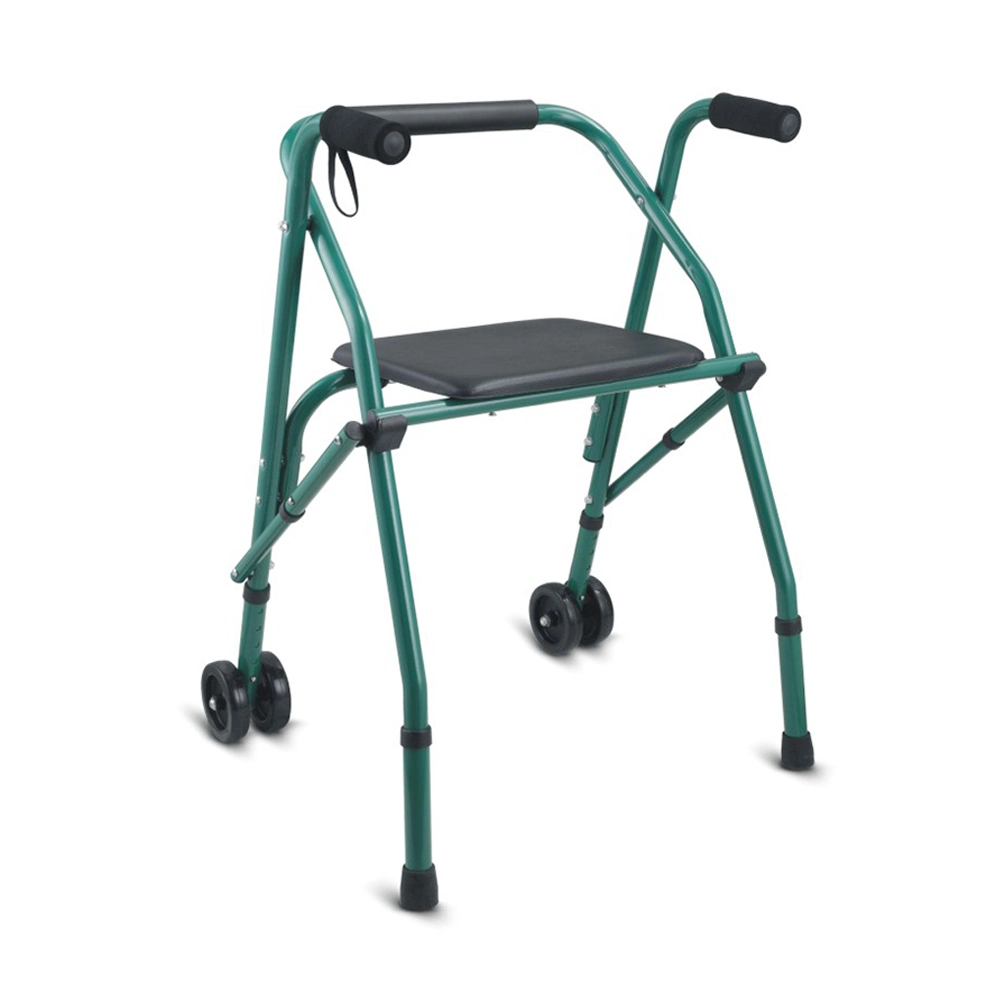 Medical Equipment Aids Walker, Walking Cane with Four Wheels and Petal