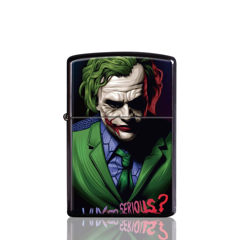 Wholesale/Supplier Lighters Joker Series Lighter Cigarette Metal Matte Texture Windproof Kerosene Lighter