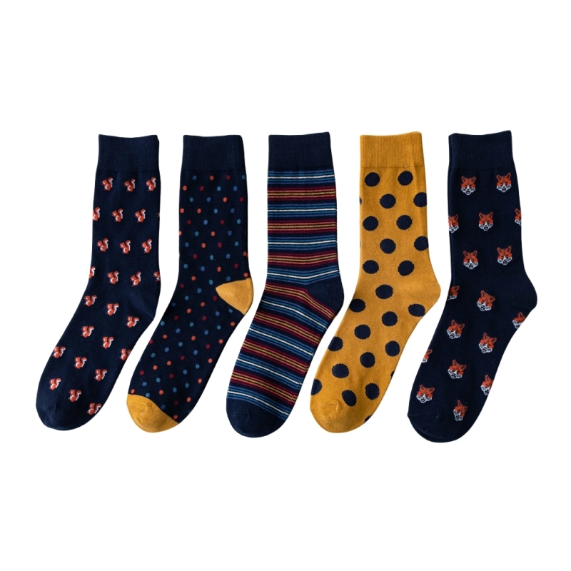 Antibacterial Soft Breathable High Elastic Cotton Colorful Happy Socks Design Aop Men Ankle Crew Socks9