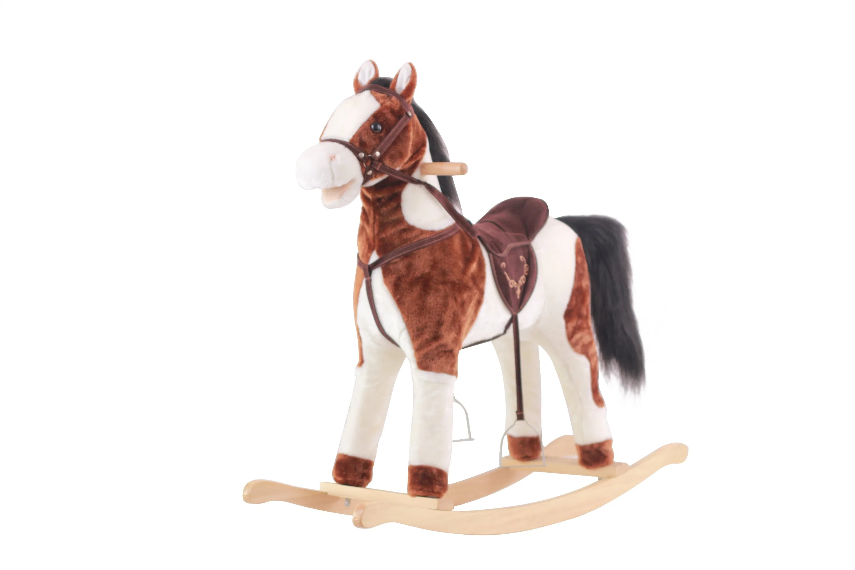 Mayorista/Proveedor Toddler Rocking Chair Trojan Rocking Horse Plush Dolls de madera Montar a caballo Rocking Juguetes de Peluche