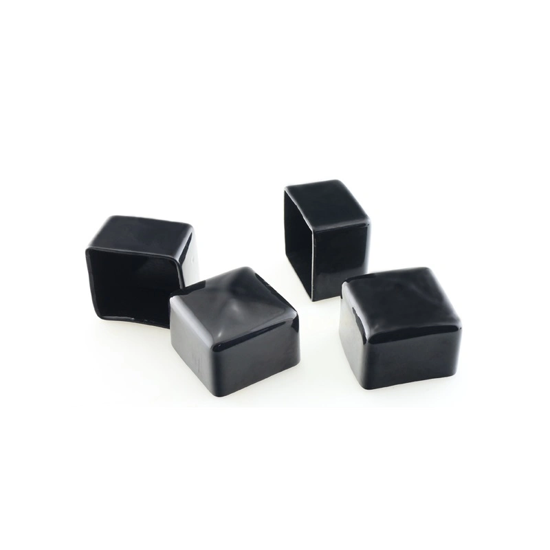 Tapones cuadrados de plástico para orificios personalizados, cubierta protectora de tubos cuadrados, tapa negra para tubos metálicos patas de silla y muebles