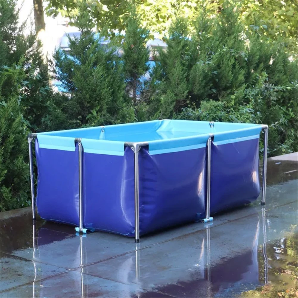 Fácil instalación. Tanque de peces de PVC plegable y de forma redonda para la cría de peces. Tanque de peces de PVC plegable y de forma rectangular. Tanque de peces económico de PVC plegable.