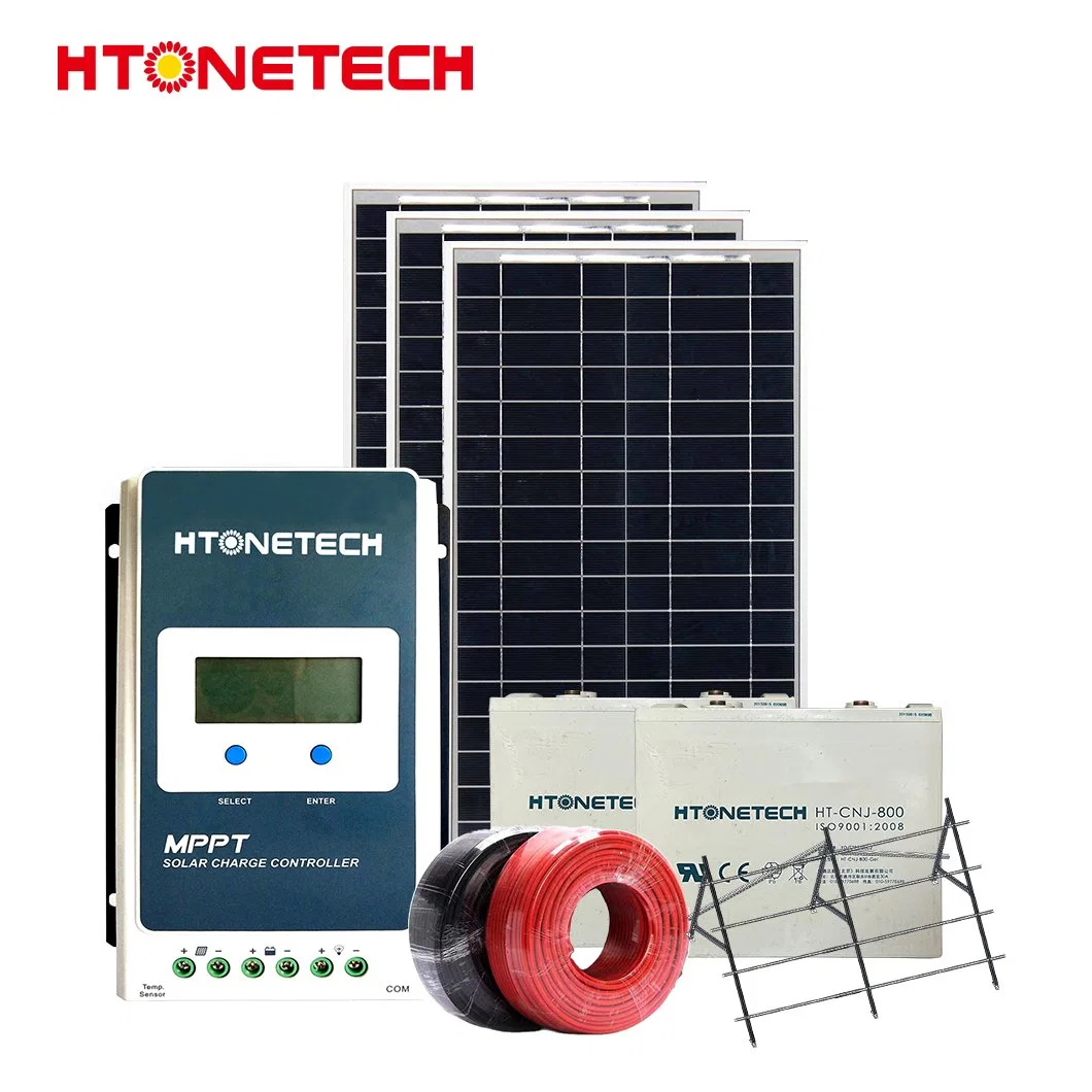 Htonetech 5kv Système solaire hors réseau Kit complet Grossistes Chine 5kw 398kw Système d'énergie solaire avec éolienne