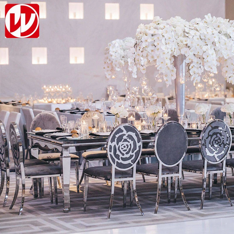 Tiffany Wedding Chairs Stainless Steel Metal Wedding Furniture Hotel Dinning Chair Modern Banquet Event Furniture