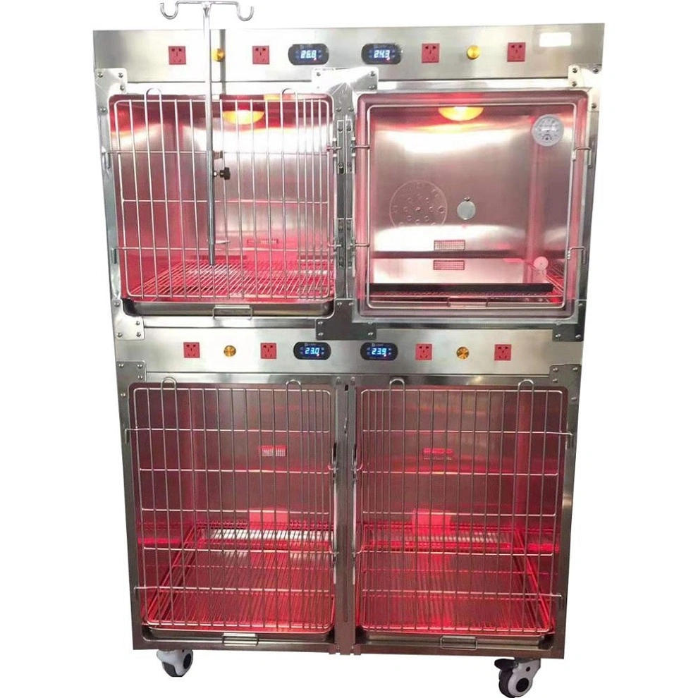 Chambres à oxygène en acier inoxydable pour animaux de compagnie, chiens et chats, en vente chaude dans les cliniques vétérinaires.