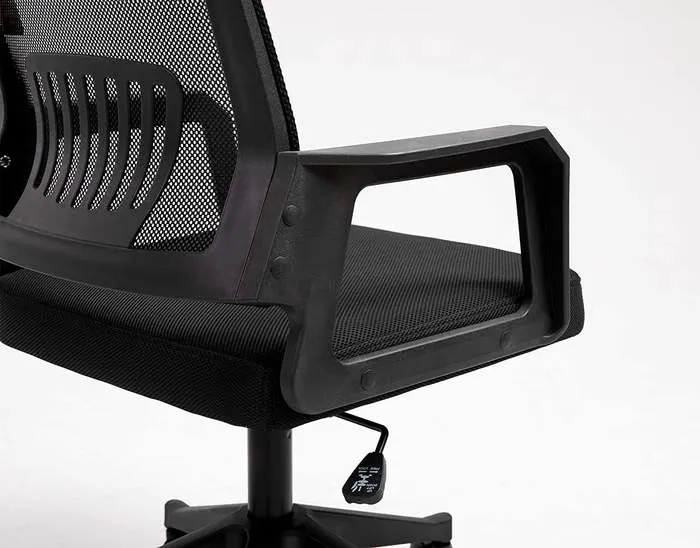 Mesh Fabric Swivel Office Chair with Headrest Black