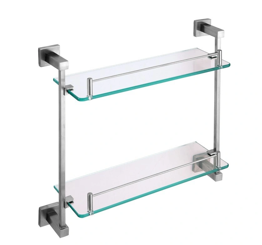 Bathroom Double and Triple Shelving Tempered Glass Storage Shelf