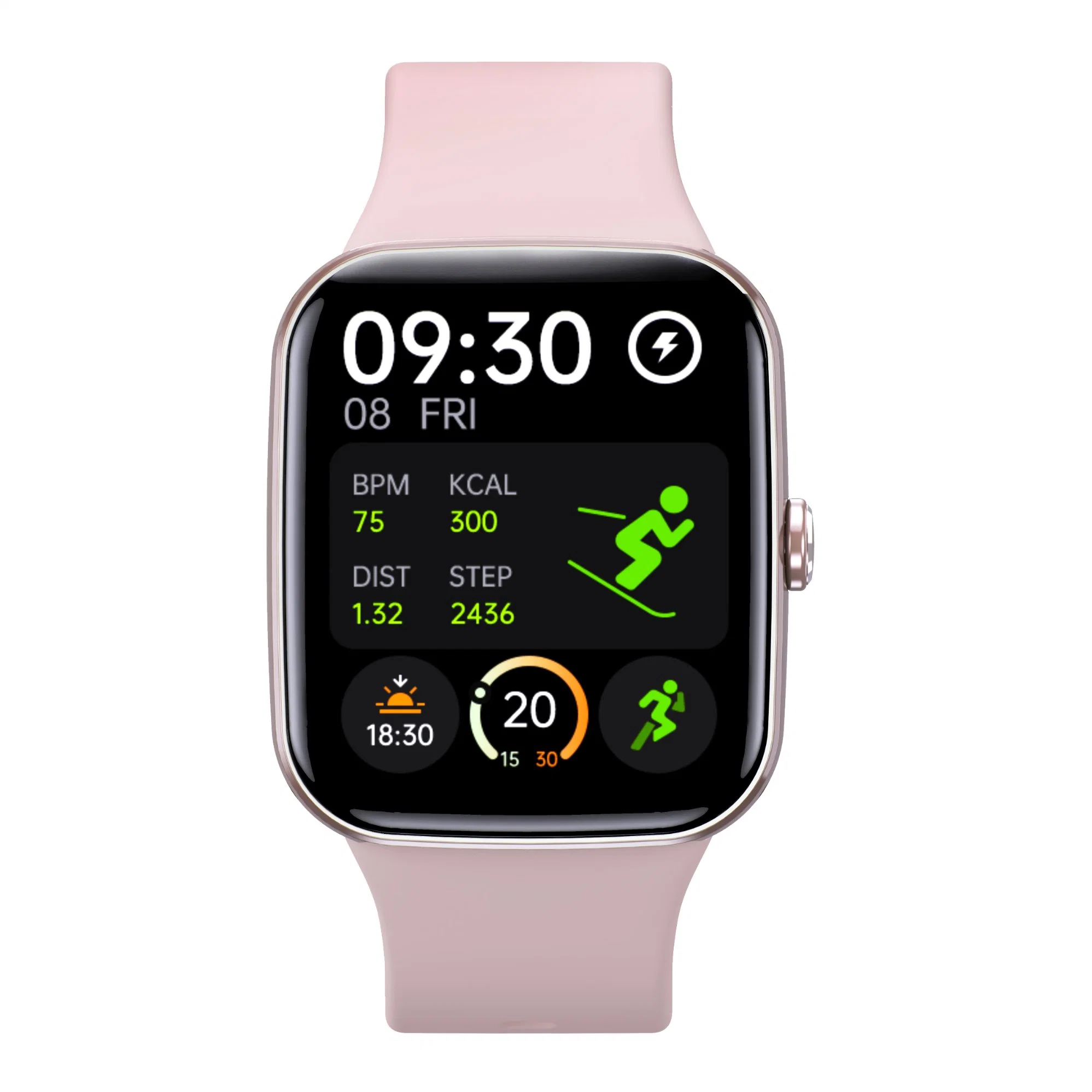 New Zw-Q32 Large Screen Bluetooth Smart Watch Heart Rate Blood Oxygen Health Monitoring 3ATM Waterproof Watch