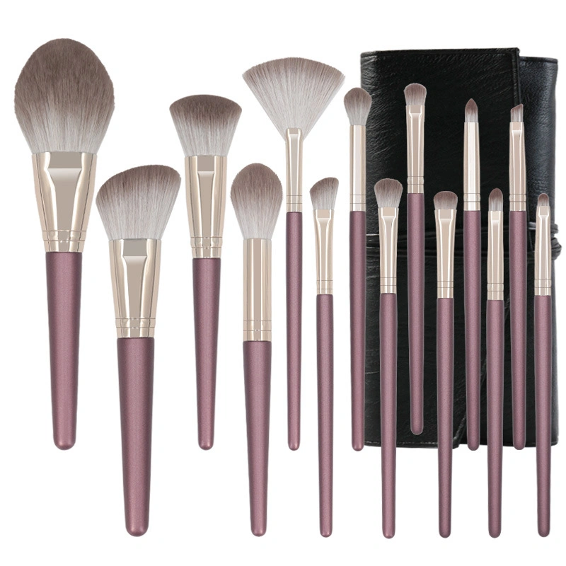 Maquillaje profesional Brush Cepillo cosmético al por mayor 14pcs Set maquillaje con logotipo personalizado