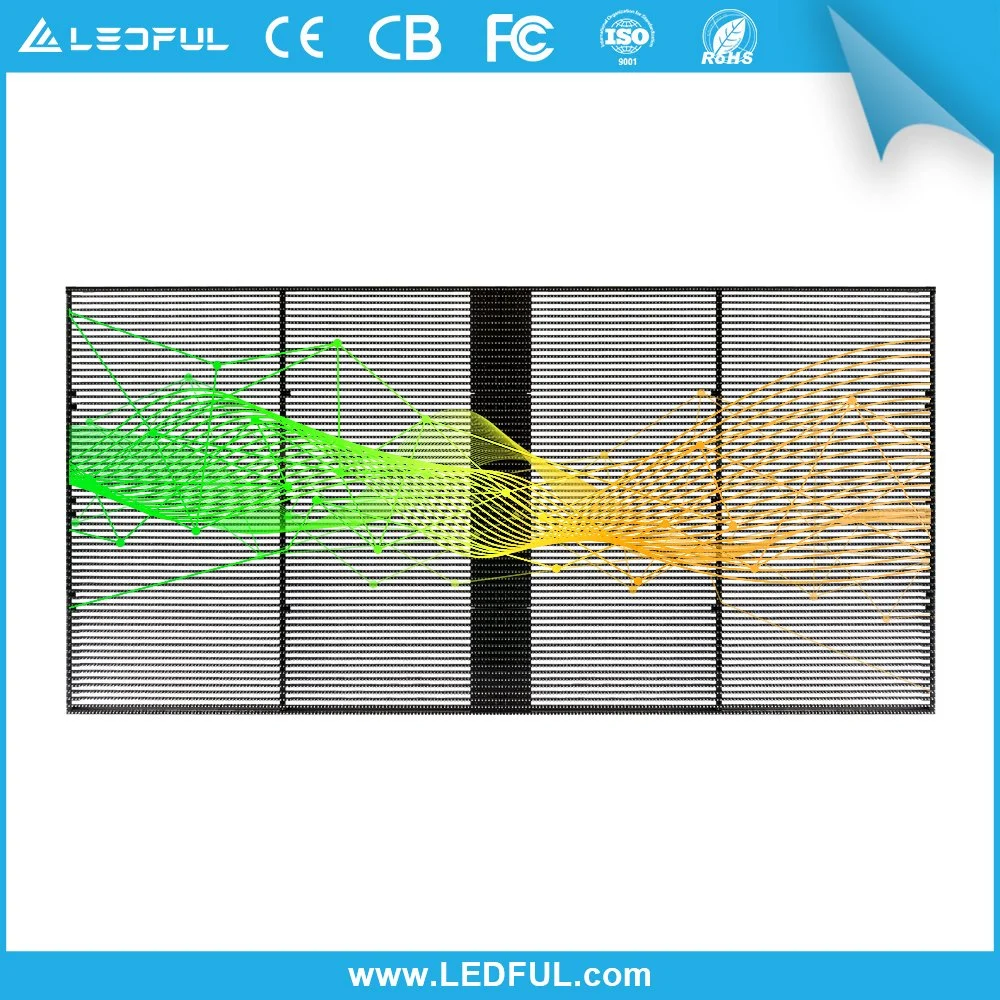 Outdoor Curtain Window TV Glass LED Panels Mesh Display Transparent LED Screen