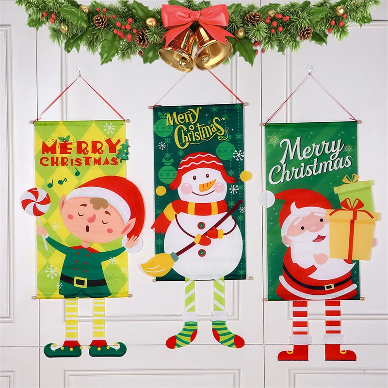 Christmas Cartoon Design Christmas Ornaments Christmas Hang Flags Home Decor