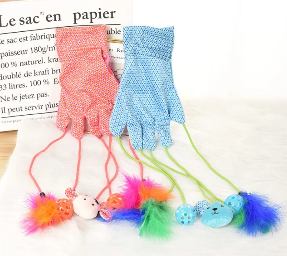 New Design High Quality Wholesale Feather Bell Ball Plush Mouse Cat Toy