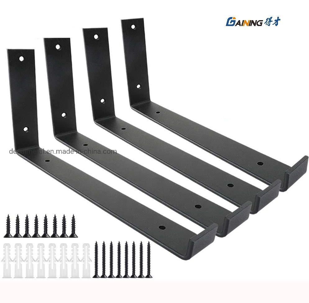 Bricolaje de altas prestaciones de hardware de estanterías abiertas andamio metálico de pared soportes estante flotante negro