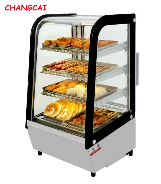 Ftc-90 Display Refrigerator Refrigerated Curved Glass Side Bakery Cake Display Showcase Floor Standing Refrigerator