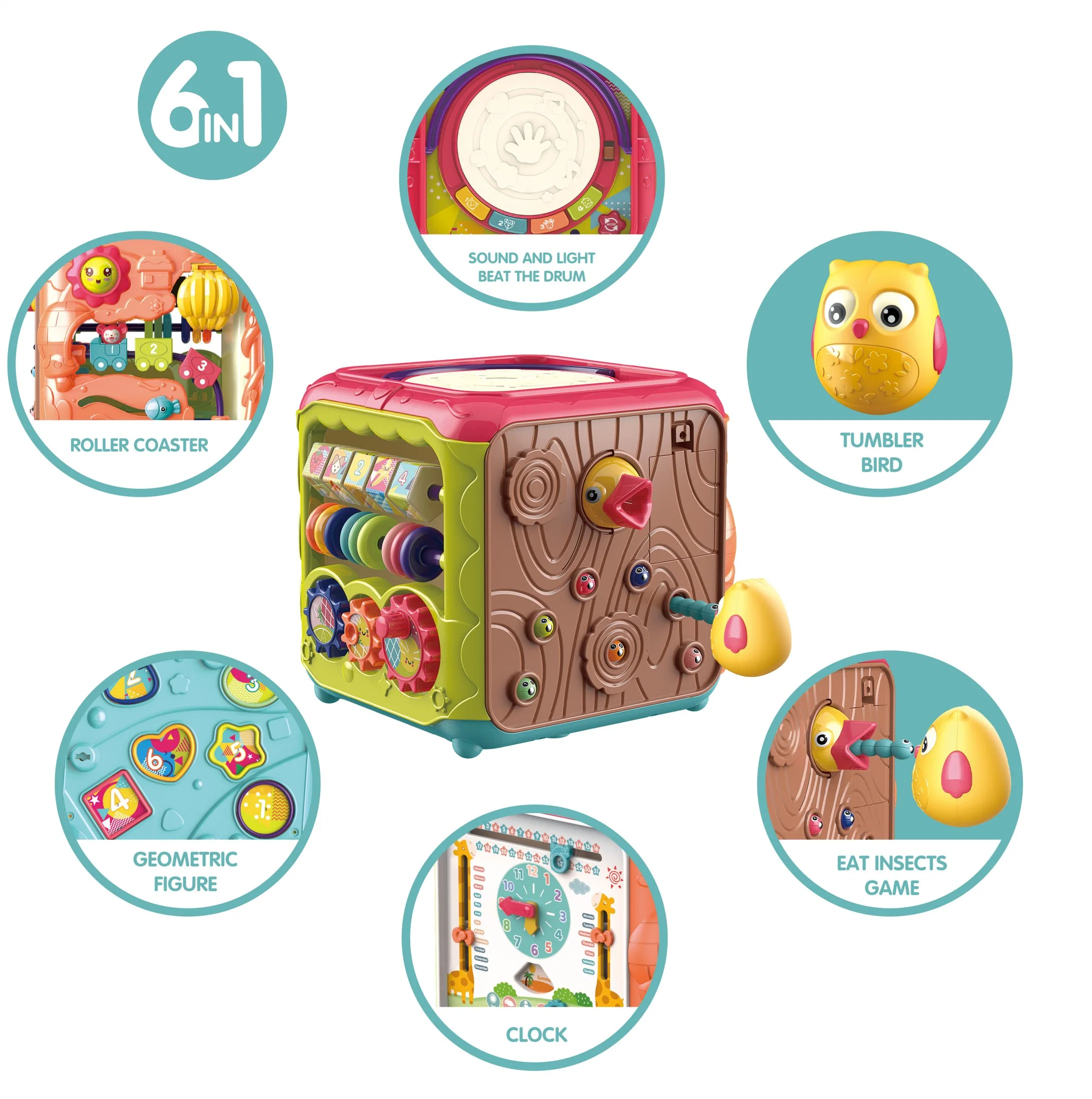 18-36 месяцев интерактивного обучения Детская многофункциональная музыкальная активность 3D Кубик игрушка
