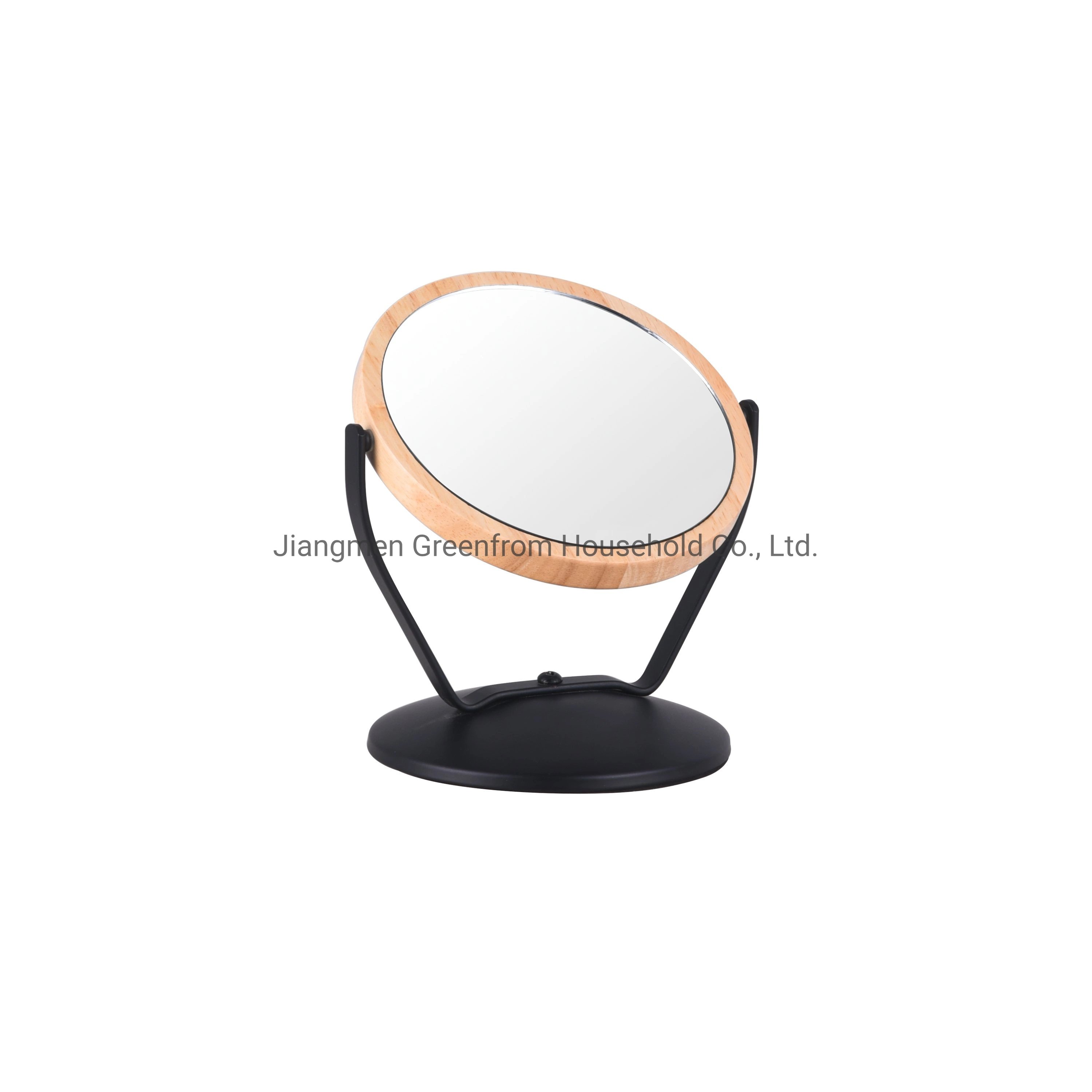 6 Inches Bamboo Metal Double Sides Table Mirror