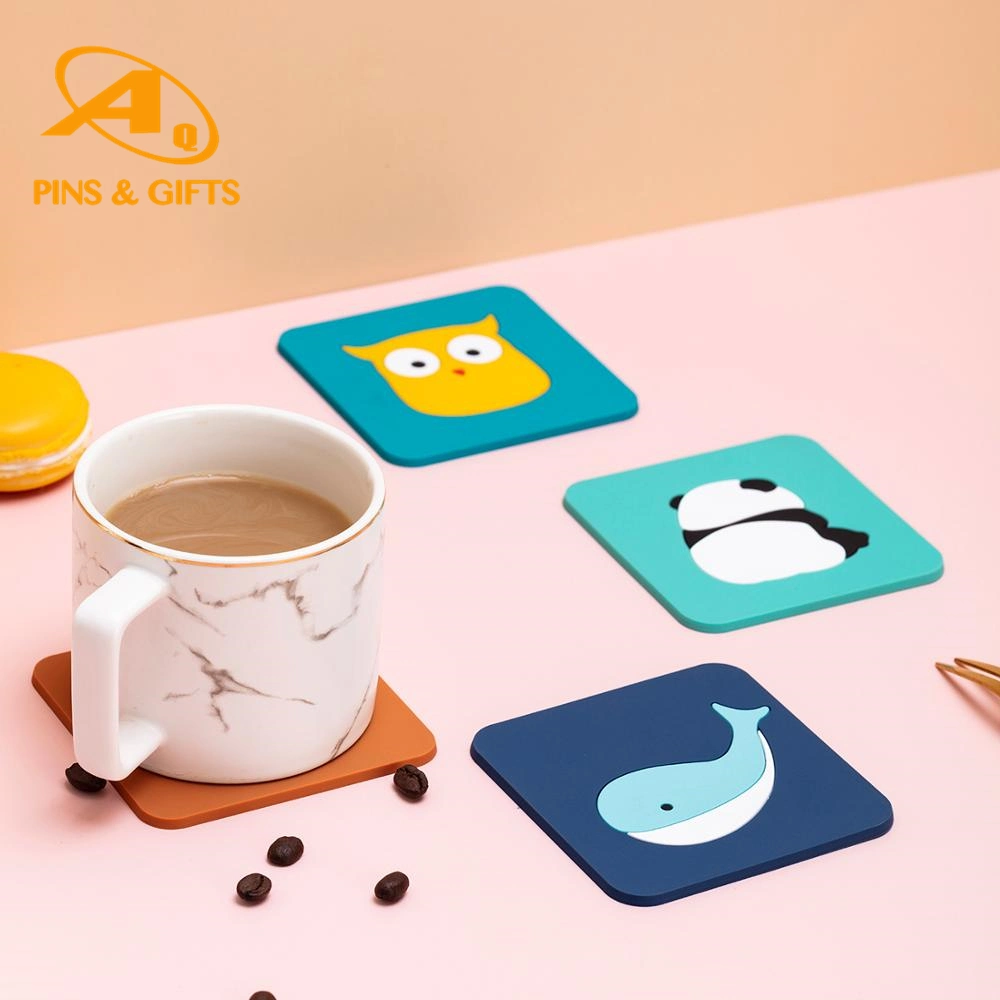 Custom Heat Resistant Absorbent Non-Slip Soft Silicone Cup Kitchen Accessorypvc Rubber Coaster Polyester Placemat Silicon Mat Desk table Place Mat