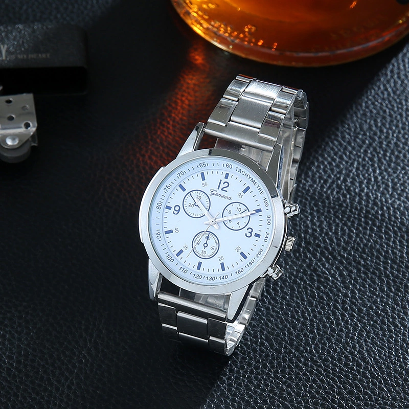 Explosive Steel Band Quartz Watch Three Eyes Six Pin Fashion Alloy Watch