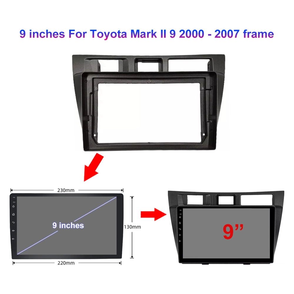 Jmance Radio estéreo para coche coche de la interfaz de usuario de Android Apple Multimedi Enlace espejo LCD IPS MP5 con WiFi Bluetooth FM para Toyota Mark II el 9 de 2000 - 2007